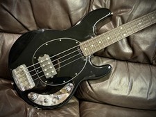MUSIC MAN STINGRAY 3EQH BASS, FLAMED MAPLE NECK, BLACK HEADSTOCK , OHSC