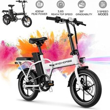 25MPH Electric Bike 630W Motor Foldable E-Bike 36V 4 Speed Bicycle for Commuter