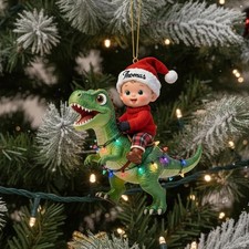 Personalized Dinosaur Christmas Ornament Baby's First Christmas