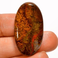 100 Natural Seam Agate Oval Shape Cabochon Gemstone 30.5 Ct 34X18X5 mm EE-53669