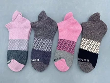 4 Pairs Bombas Women's Tri-Block Marl 4 color Ankle Nice Sock Size Medium 8-10.5