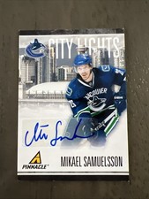 2011 Pinnacle City Lights Autograph #14 Mikael Samuelsson #/100 Vancouver Canuck