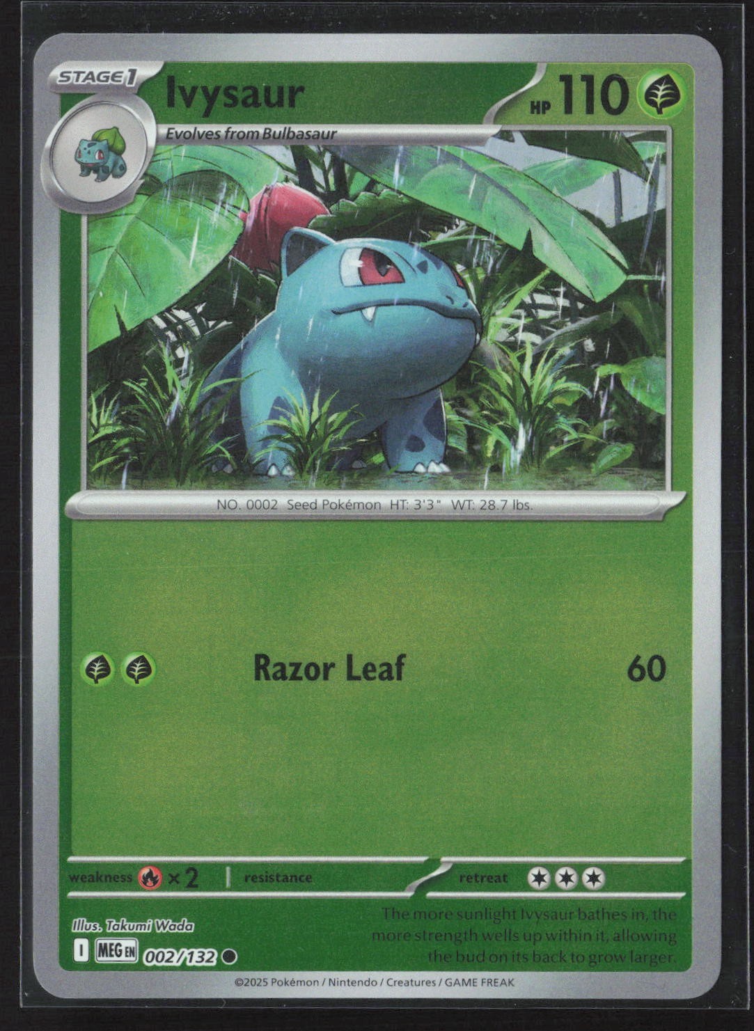 002/132 Ivysaur - ME01 Mega Evolution Reverse Holo NM Pokemon