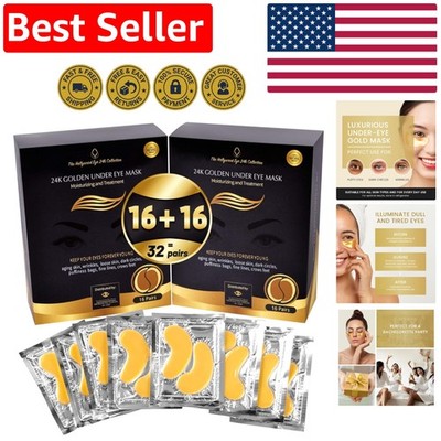 Revitalize and Hydrate with 32 Pairs of 24K Gold Eye Masks for Puffy Eyes