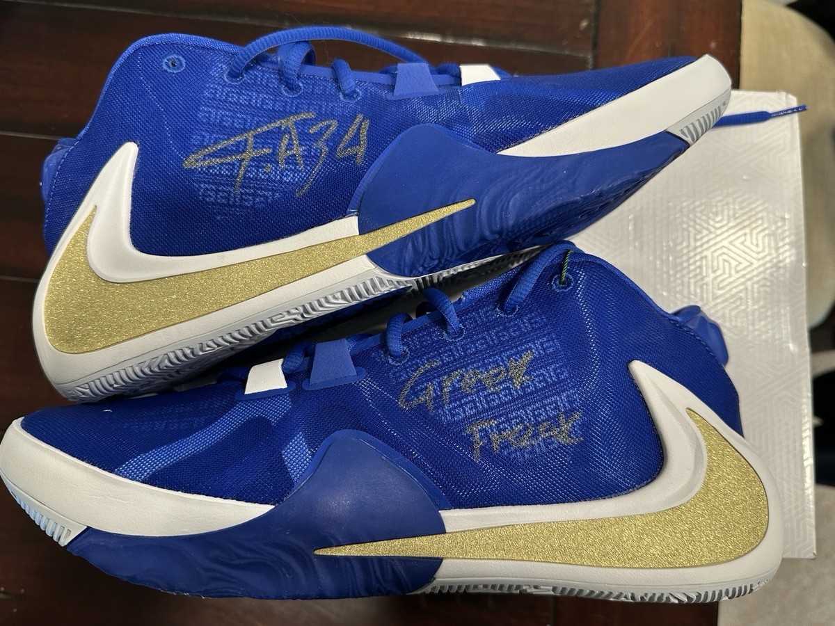 Giannis Antetokounmpo Bucks NBA Signed Nike Zoom Freak Greece