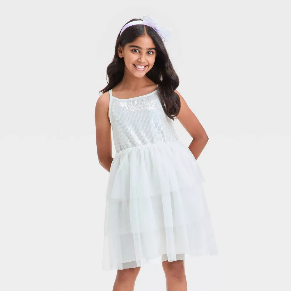 cat & jack sequin dress Cat & Jack - Brandclub - Girls' Adaptive Seated Fit Long Sleeve Sequin Dress