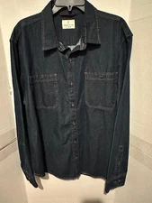 Mutual Weave Men's Long Sleeve Dark Blue Denim Shirt - Size XL - NWT