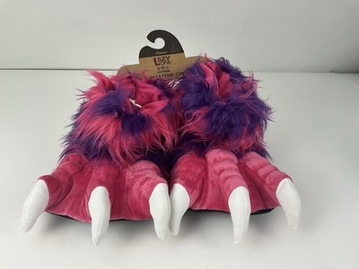 Lazy One Fun Paw Slippers Pink Purple Monster Unisex Kids Adult Large