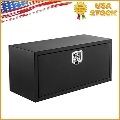 24/30''/36'' Underbody Truck Box Steel Storage Tool Box Chest Organizer Lock Key