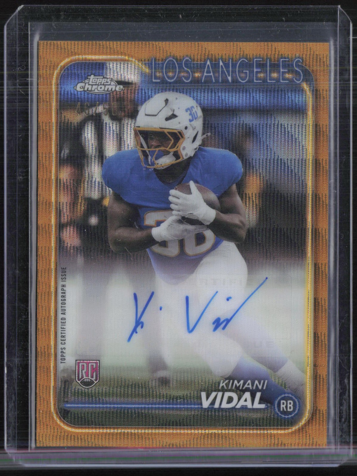 Kimani Vidal Topps Chrome Rookie Autographs Variations #RAKV Gold Wave