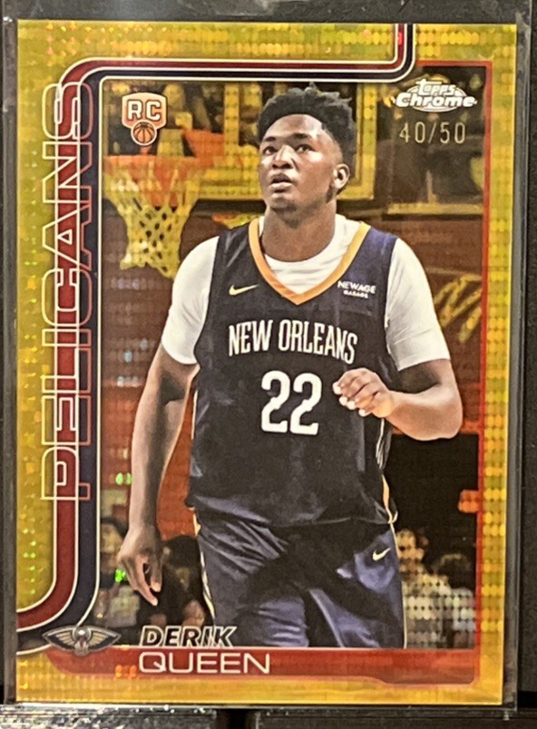 2025-26 Topps Chrome Basketball Derik Queen #263 Gold Pulsar #40/50 RC
