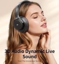 Wireless Bluetooth Headphones Over Ear - 65H Playtime Hi-Fi Stereo Wireless Mic