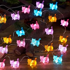 Cat String Lights Kawaii Deco Kitty Fairy Decorative Lights 10Ft 30LED Battery O