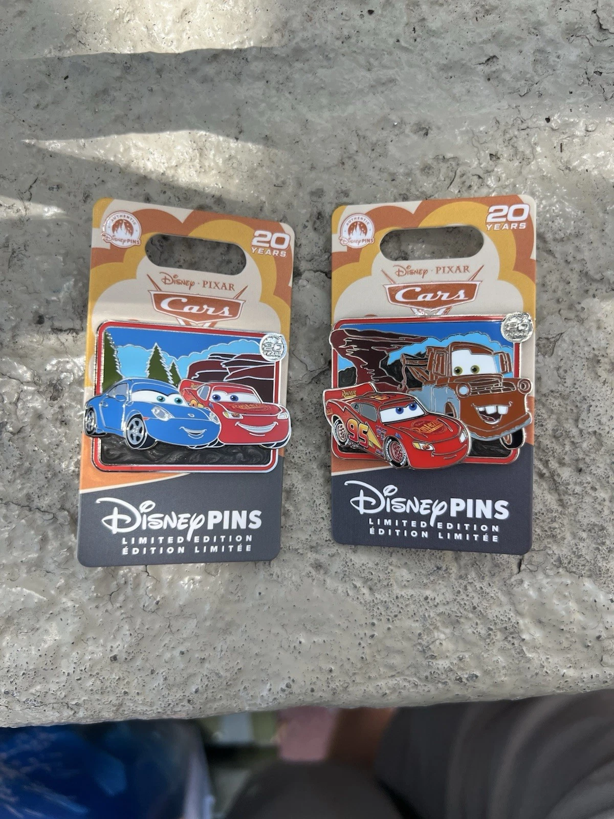 NWT!! Disney Pin Cars Pixar 20th Anniversary 2 Pin Set | LE