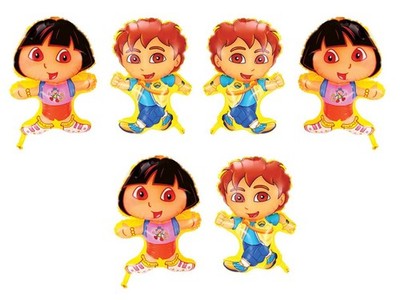 Folienballon Set 6x Dora Diego Helium Ballon Kindergeburtstag Luftballon