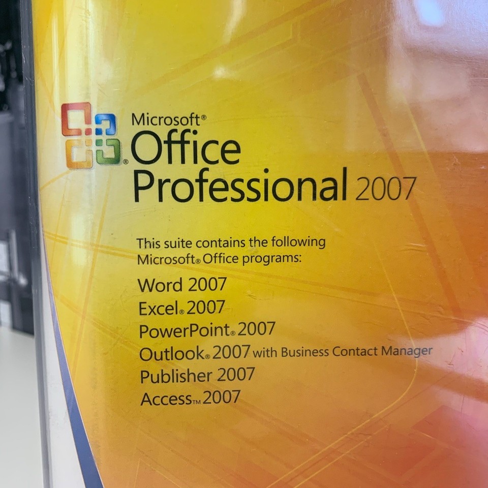 Microsoft Office 2007 Professional Word Excel Outlook Lifetime Windows