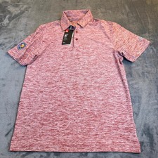 Under Armour Heatgear Loose Fit Golf Polo Shirt Red Heather UPF 30 Mens Small