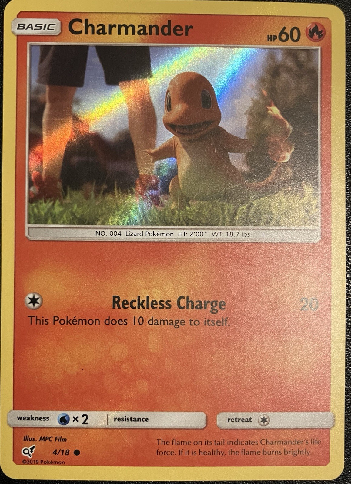 Pokemon TCG Card Charmander 4/18 Holo Common Rare 2019 Detective Pikachu LP