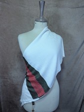 Auth Gucci Scarf Shawl Stole Wrap 65 Cashmere 35 Silk White Used
