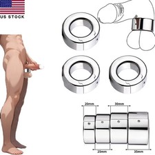4 Male Stainless Steel Glans Stretcher Ring Penis Enhancer Delay Ejaculation US