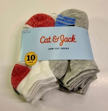 Cat Jack Kids Low Cut Socks 10 Pair Pack Size S 5 8 Unisex