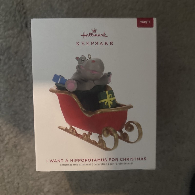 I Want a Hippopotamus for Christmas 2019 Hallmark Magic Ornament NEW