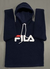 FILA Hoodie Fleece Women  s Size Small Blue Big Logo