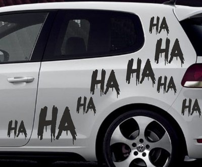 AUFKLEBER Auto Tattoo Car Style Crime Joker why so serious 18x HA HA HA 180 XXL