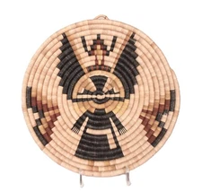 Hopi Pueblo Coiled Tray Basket   Late 20th Century  Size 1.625" H x 12.75" D