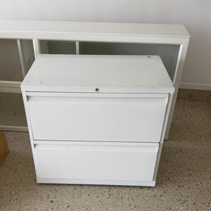 White 2-Drawer Chest of Drawers, Freestanding Wood, 31 in H x 48 in L