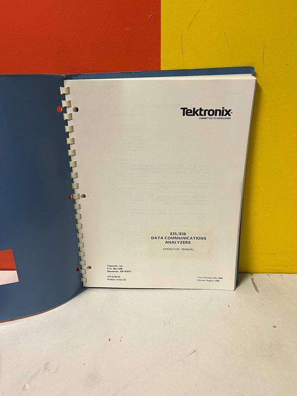 Tektronix 070-5190-00 835/836 Data Communications Analyzers Operator Manual