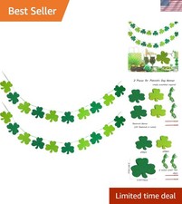 St. Patrick's Day Decorations Felt Shamrock Clover Garland Banner for St.Patr...
