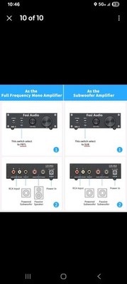 Fosi Audio M03 200W Mono Subwoofer Amplifier TPA3255 Full-Frequency Bass Amp