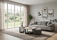 Couchgarnitur Sofa Couchtisch Beistelltisch Hocker Modern Grau Edel Luxus Design