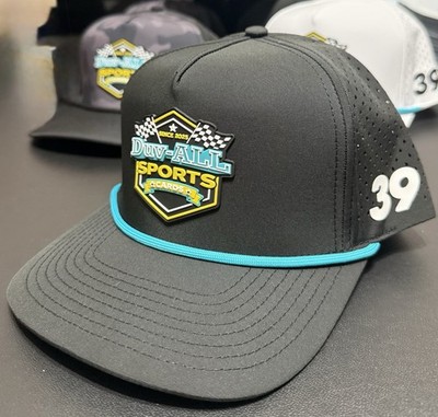 (NEW) 2026 Ryan Sieg #39 Duv-ALL Sports Cards Black/Teal Rope Hat (SnapBack)  