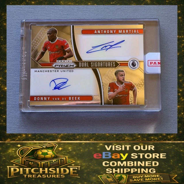 2021-22 Panini Prizm #DS-MV Anthony Martial/Donny van de Beek, Dual Auto #5/5