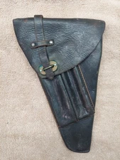 WWII Swedish Military Black Leather M40 Lahti Holster - Dated 1942