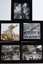 5 Glass Slides Transparent Projection Photos-Scout Moots in Scotland 1939 1952