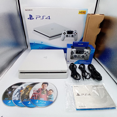 PS4 Glacier White 500GB Boxed Console HDR PlayStation 4 Like New Japanese
