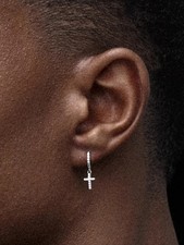 925 Sterling Silver Cross Earrings Men Women Minimalist Hypoallergenic SleepSafe