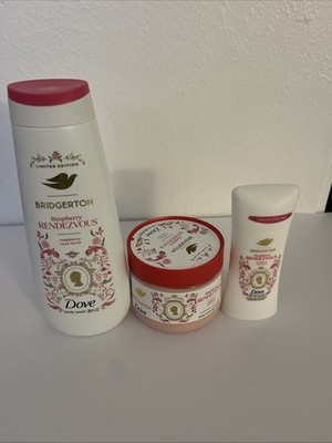 Dove x Bridgerton Raspberry Rendezvous Body Wash Scrub Deodorant Limited Ed