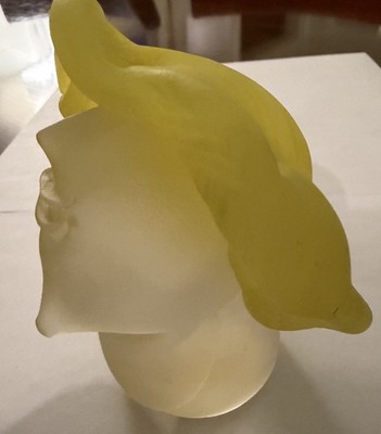 Stephen Fellerman Studio & Clair Raabe Glass Yellow Head Sculpture Paperweight