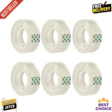 Clear Transparent Tape Rolls 3/4" x 1000" Dispenser Refill 6 Tape Rolls Scotch