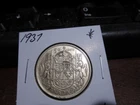 1937 - Silver - Canadian half dollar - Canada 50 cents