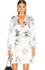 GANNI Floral Print Mini Dress | Flowy Sleeve / Ruched / Cottagecore | M