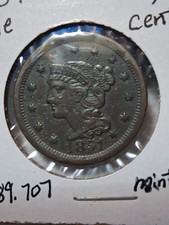 Gros centime cheveux tressés 1851 en état EF/AU à mon avis. #522