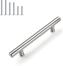 Gobrico 6 Pack 3-3/4 Inch 96mm Hole Center Cabinet Pulls, Brushed Nickel