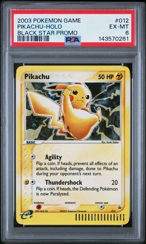2003 POKEMON BLACK STAR PROMO #012 PIKACHU-HOLO PSA 6