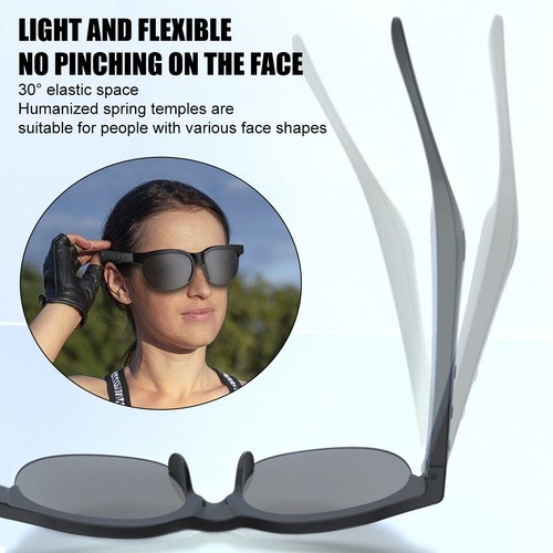 Smart Glasses, Bluetooth Call & Music Sunglasses Open Ear Headset w/Translation - Picture 11 of 19