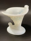 Fenton Hobnail Opalescent Art Glass Miniature Cornucopia Candle Holder